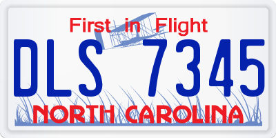 NC license plate DLS7345
