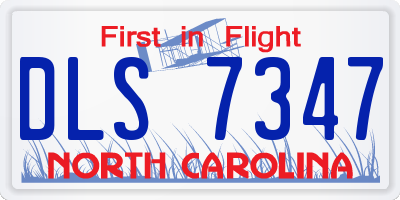 NC license plate DLS7347