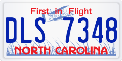 NC license plate DLS7348