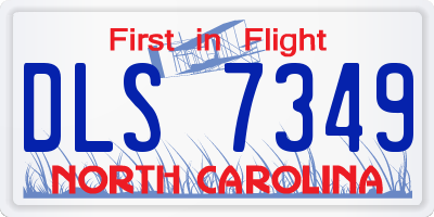 NC license plate DLS7349