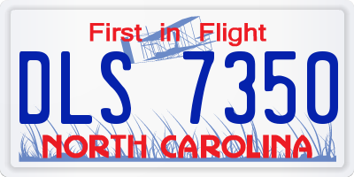 NC license plate DLS7350
