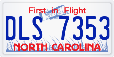 NC license plate DLS7353