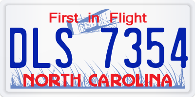 NC license plate DLS7354