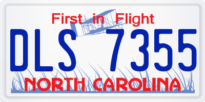 NC license plate DLS7355
