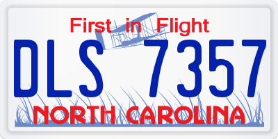 NC license plate DLS7357