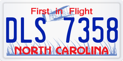 NC license plate DLS7358
