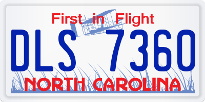 NC license plate DLS7360