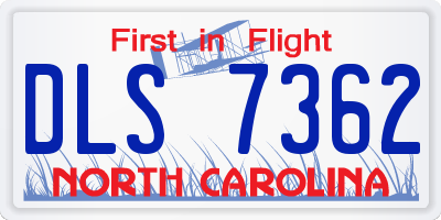 NC license plate DLS7362