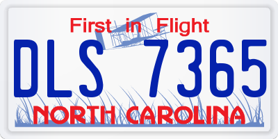 NC license plate DLS7365