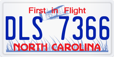 NC license plate DLS7366