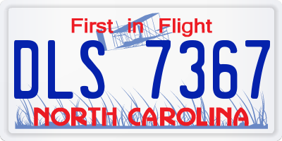 NC license plate DLS7367