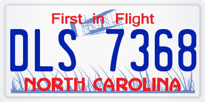 NC license plate DLS7368