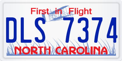 NC license plate DLS7374