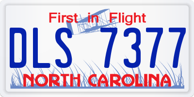 NC license plate DLS7377
