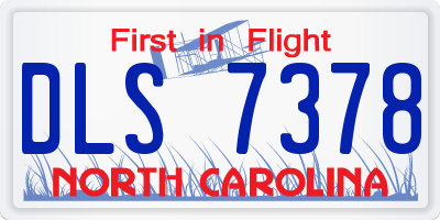NC license plate DLS7378