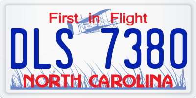 NC license plate DLS7380