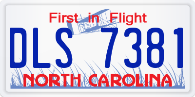 NC license plate DLS7381