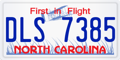 NC license plate DLS7385