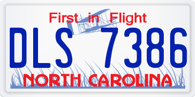 NC license plate DLS7386
