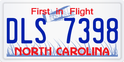 NC license plate DLS7398