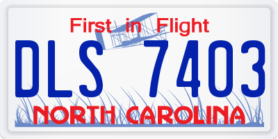 NC license plate DLS7403