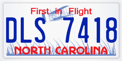 NC license plate DLS7418