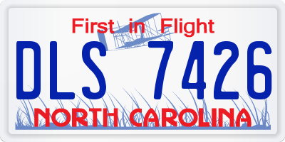 NC license plate DLS7426