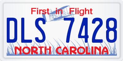 NC license plate DLS7428