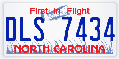NC license plate DLS7434