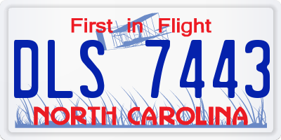 NC license plate DLS7443