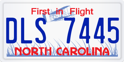 NC license plate DLS7445