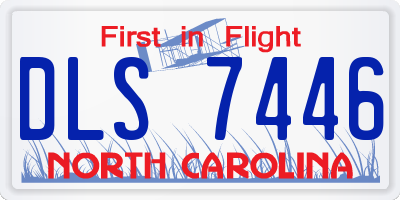 NC license plate DLS7446