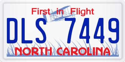 NC license plate DLS7449