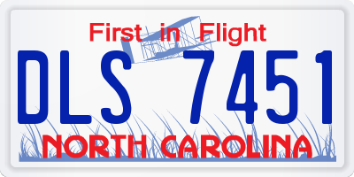 NC license plate DLS7451