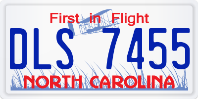 NC license plate DLS7455