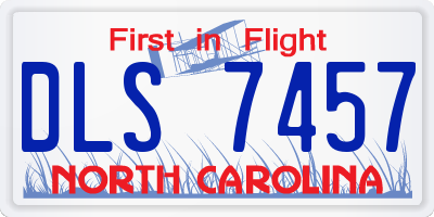 NC license plate DLS7457