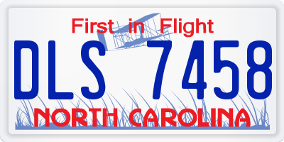 NC license plate DLS7458