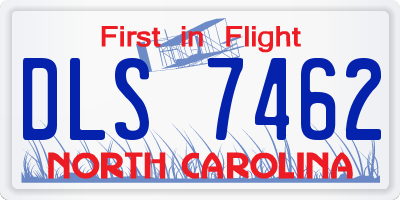 NC license plate DLS7462