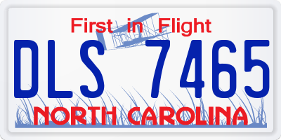 NC license plate DLS7465