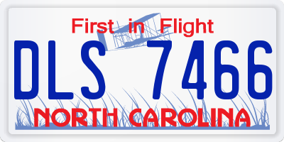 NC license plate DLS7466