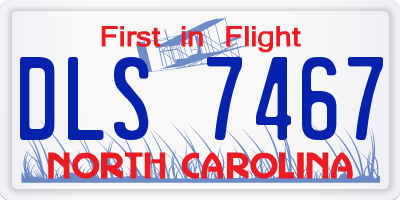 NC license plate DLS7467
