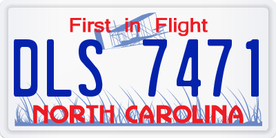 NC license plate DLS7471