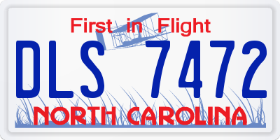 NC license plate DLS7472