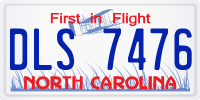 NC license plate DLS7476