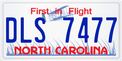 NC license plate DLS7477