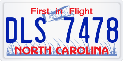 NC license plate DLS7478