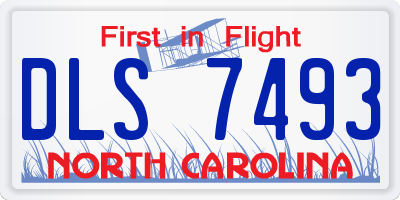 NC license plate DLS7493