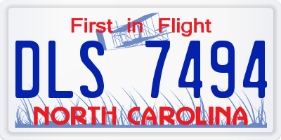 NC license plate DLS7494