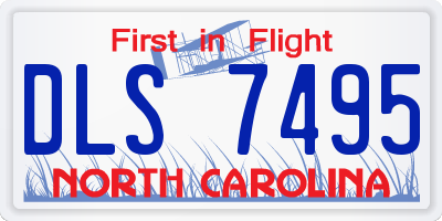 NC license plate DLS7495