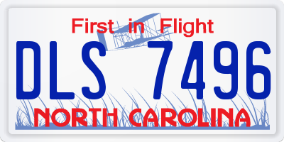 NC license plate DLS7496